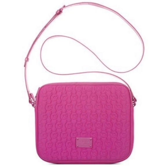 MICHAEL Michael Kors IPad/Tablet/Mini Laptop Neoprene Pink Crossbody Bag - Picture 3 of 15